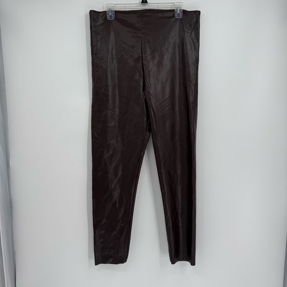 Joie Expresso Brown Faux Leather Leggings Contemporary Fit Size XXL 2X NEW - Picture 8 of 8